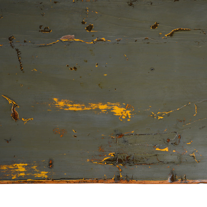 Top Down Detail From Antique Painted Elm Altar Table From Qinghai -19th Century | Indigo Antiques