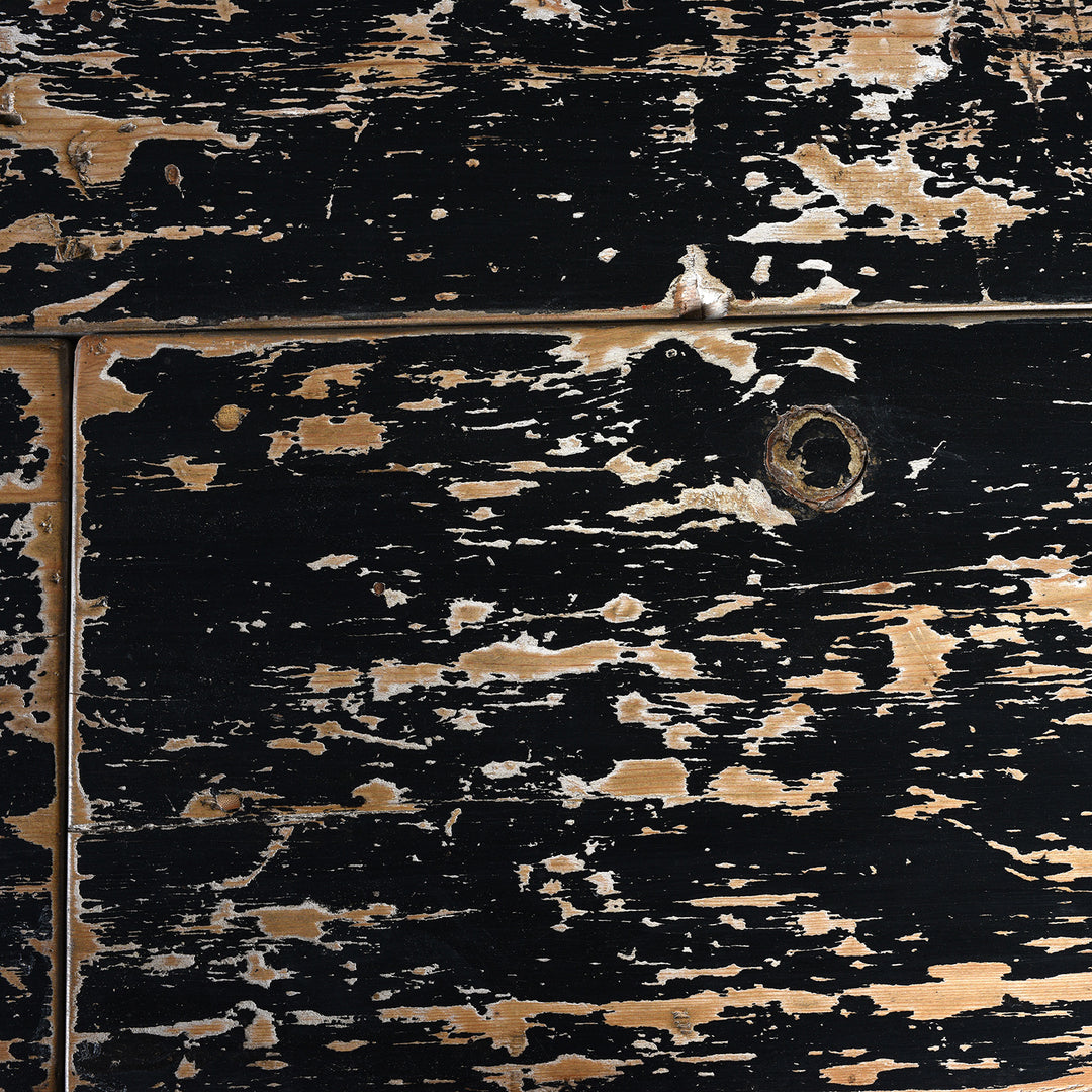 Detail From Antique 2 Door Painted Mongolian Sideboard - Ca 1920 | Indigo Antiques