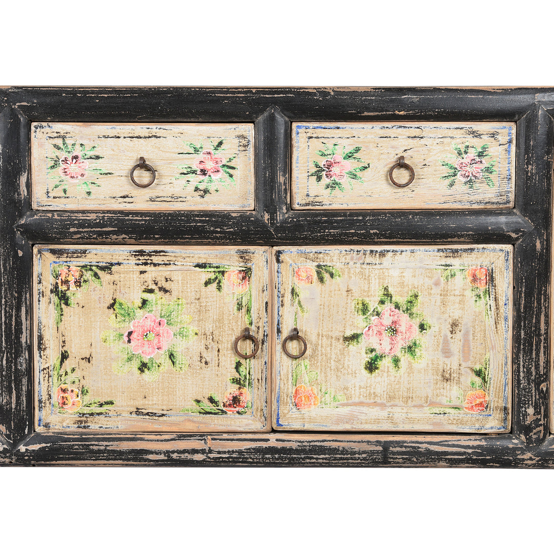 Painted 'Kang' Low Cabinet From Mongolia | Indigo Antiques