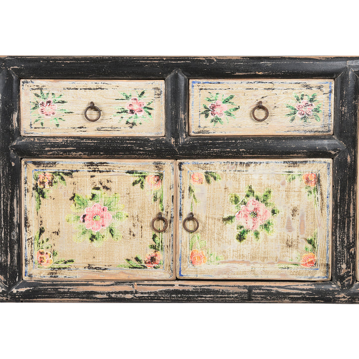 Painted 'Kang' Low Cabinet From Mongolia | Indigo Antiques
