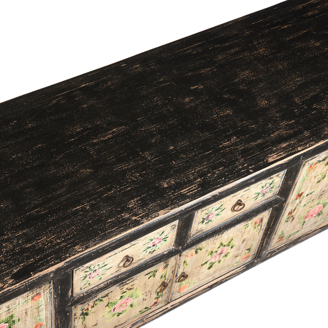 Painted 'Kang' Low Cabinet From Mongolia | Indigo Antiques