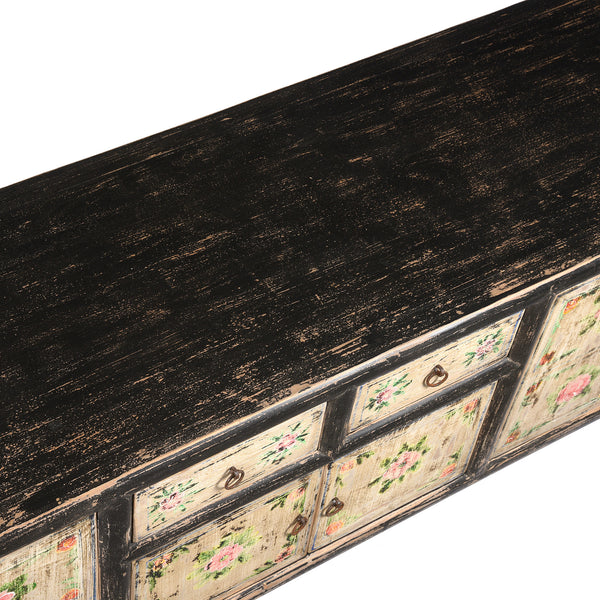 Painted 'Kang' Low Cabinet From Mongolia