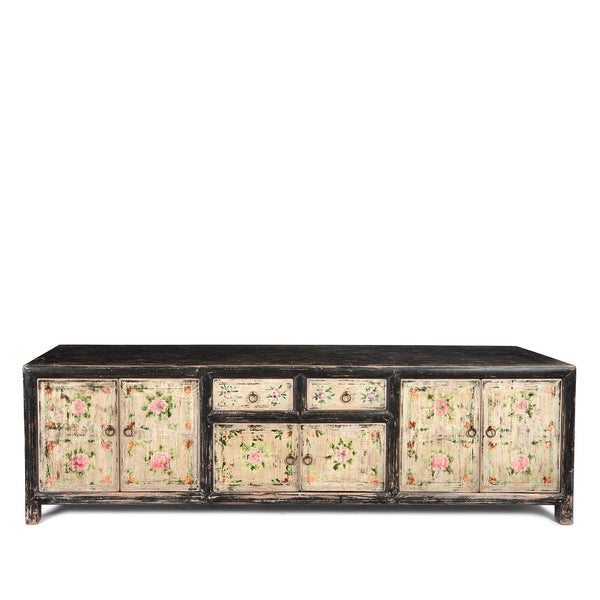 Painted 'Kang' Low Cabinet From Mongolia