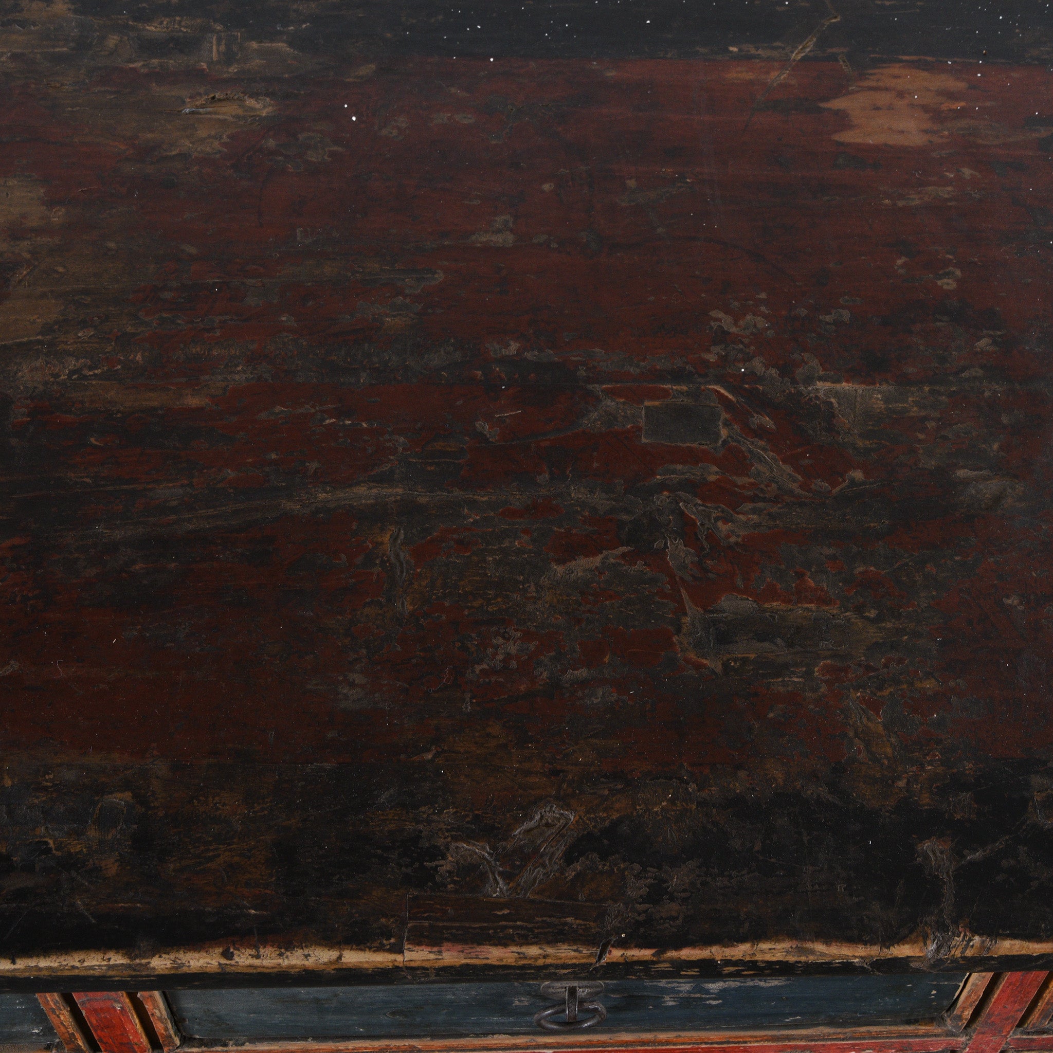 Surface Detail From Painted Mongolian Altar Cabinet - Early 19thC | Indigo Antiques