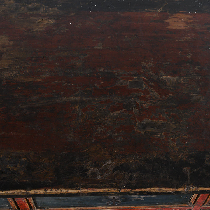 Surface Detail From Painted Mongolian Altar Cabinet - Early 19thC | Indigo Antiques