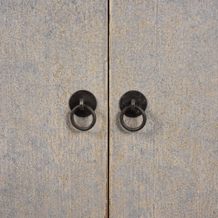 Doors Detail From Painted Chinese Side Cabinet Made From Reclaimed Pine | Indigo Antiques