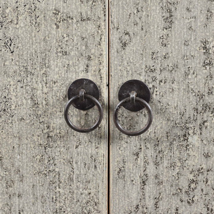 Handles Detail From Painted Chinese Side Cabinet Made From Reclaimed Pine | Indigo Antiques