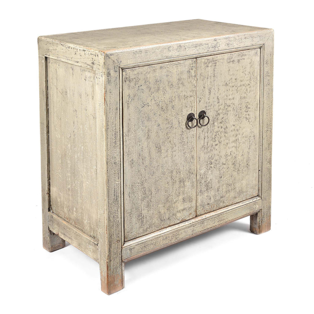 Corner View From Painted Chinese Side Cabinet Made From Reclaimed Pine | Indigo Antiques