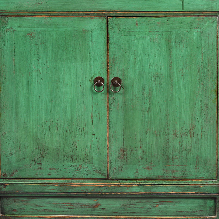 Doors Panels From Green Lacquer 4 Door Mongolian Sideboard | Indigo Antiques