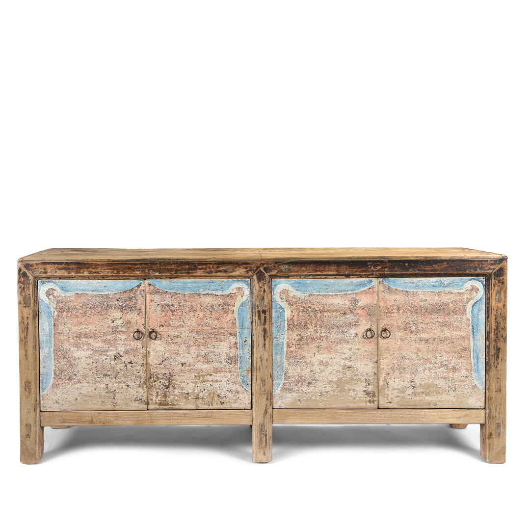 2 Door Painted Sideboard From Mongolia - Ca 1920 | Indigo Antiques
