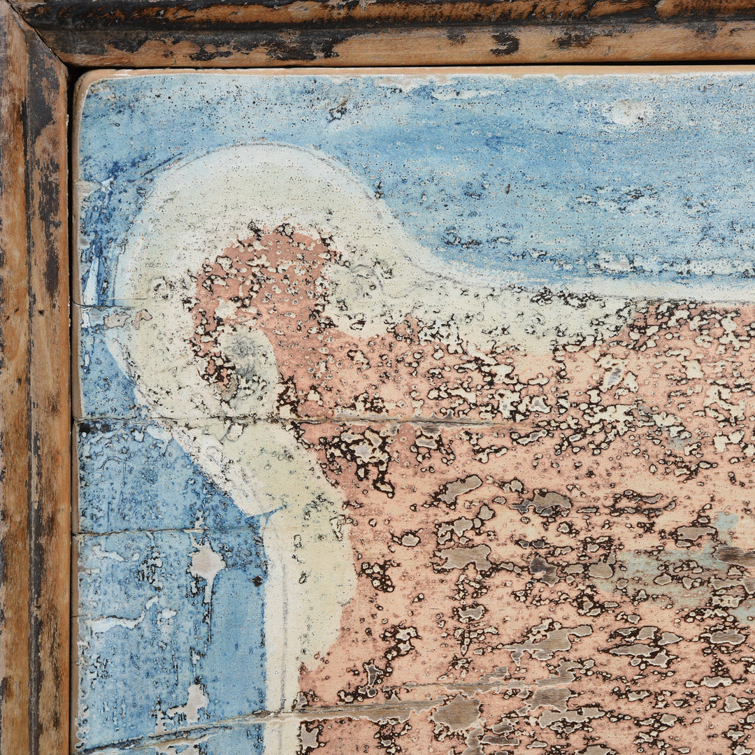 Paintwork Detail From 2 Door Painted Sideboard From Mongolia - Ca 1920 | Indigo Antiques