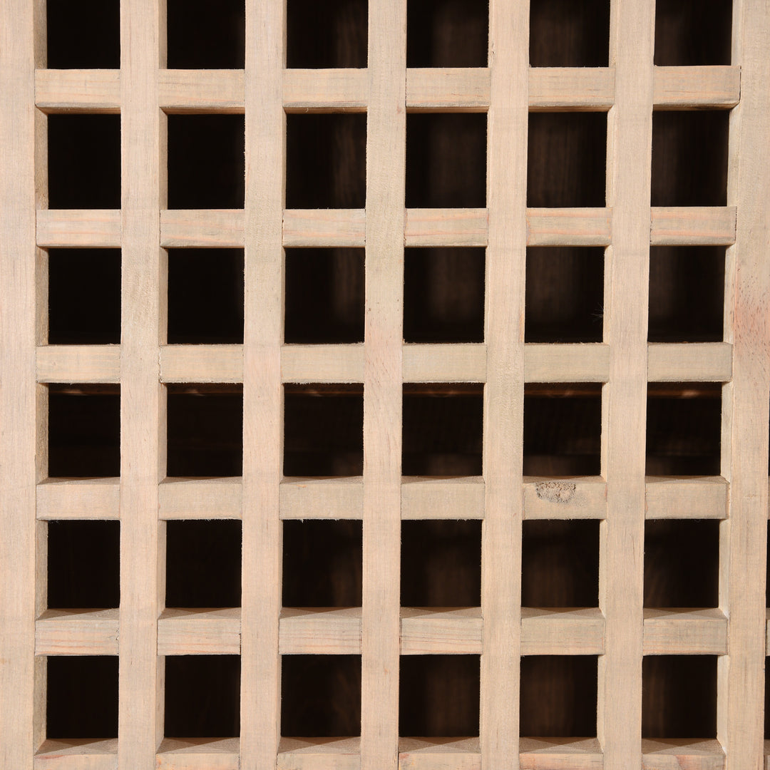 Lattice detail from a Bleached Wood Lattice Noodle Cabinet Made From Reclaimed Wood | Indigo Antiques