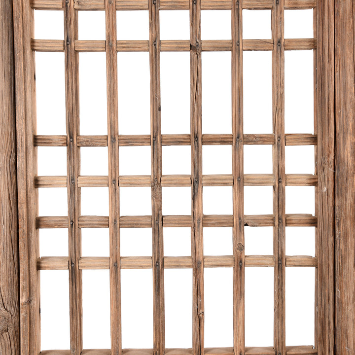 Lattice Detail From Chinese Pine Window Screen Panels - 19thC | Indigo Antiques