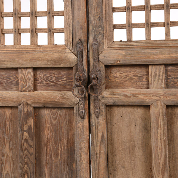 Chinese Pine Door Screen Panels - 19thC