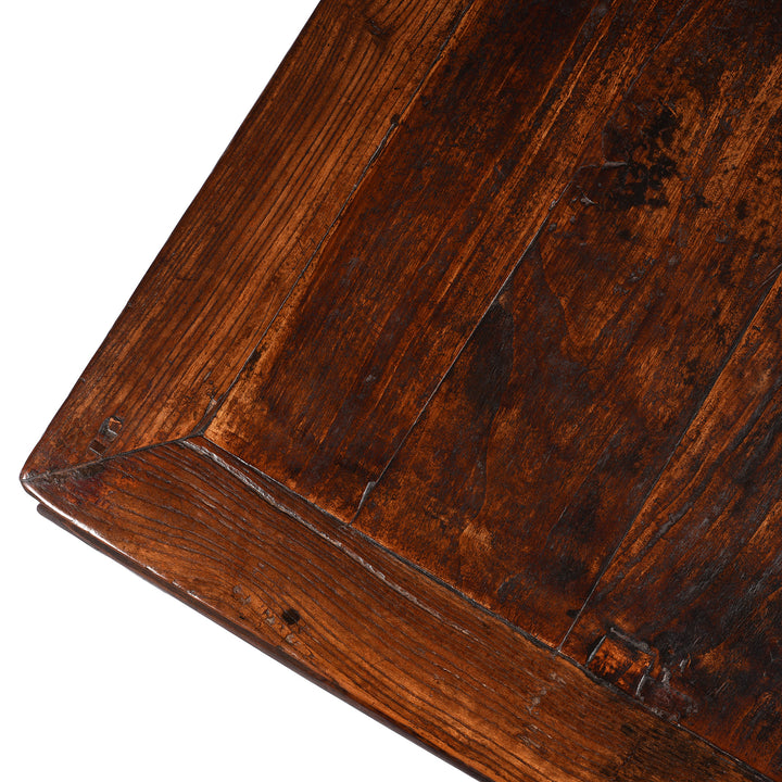 Corner Detail From Antique Elm Side Tables From Shanxi - 19th Century | Indigo Antiques