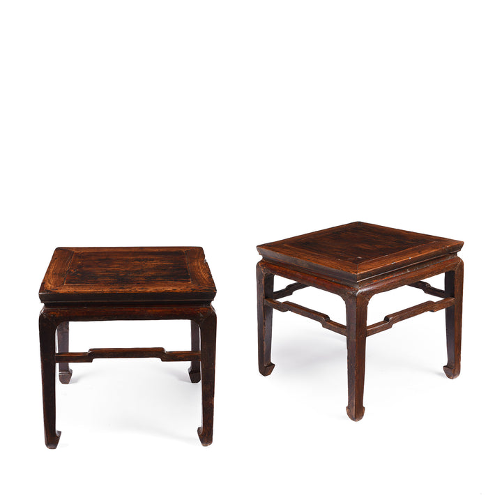 Pair Of Antique Elm Side Tables From Shanxi - 19th Century | Indigo Antiques