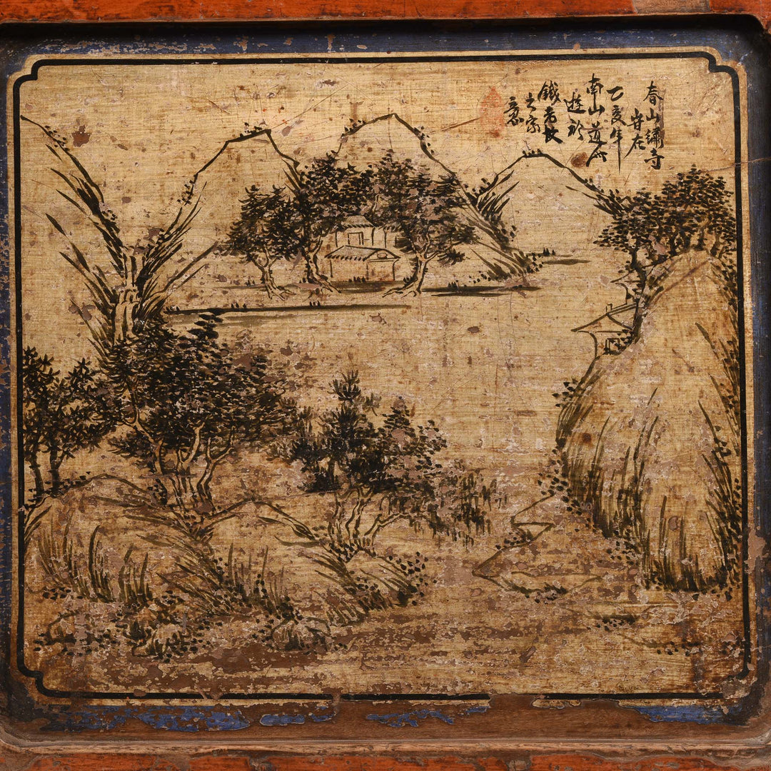 Paintwork Detail From Painted Sideboard From Mongolia - 18thC | Indigo Antiques