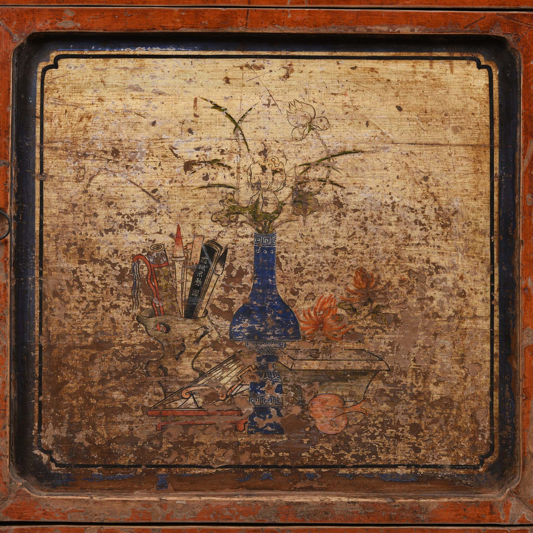 Paintwork Detail From Painted Sideboard From Mongolia - 18thC | Indigo Antiques