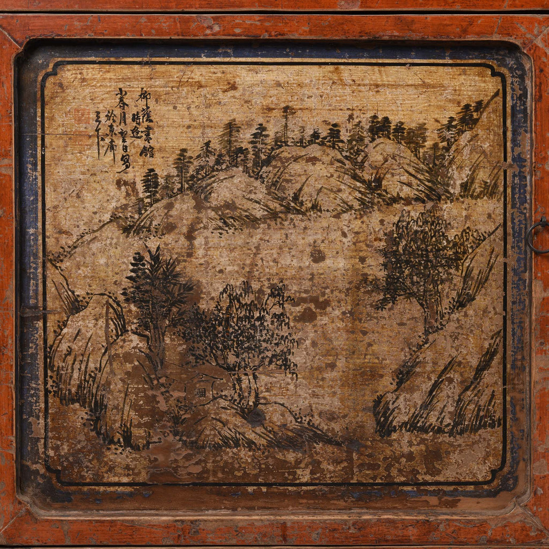 Paintwork Detail From Painted Sideboard From Mongolia - 18thC | Indigo Antiques