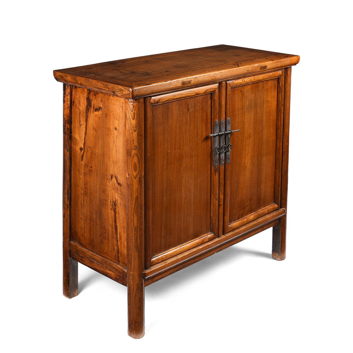 Angled View Of Elm Ming Style Cabinet - 19thC | Indigo Antiques