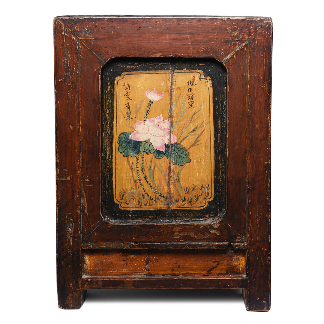 Side Paintwork View Of Antique Painted Sideboard From Mongolia - Early 19thC | Indigo Antiques