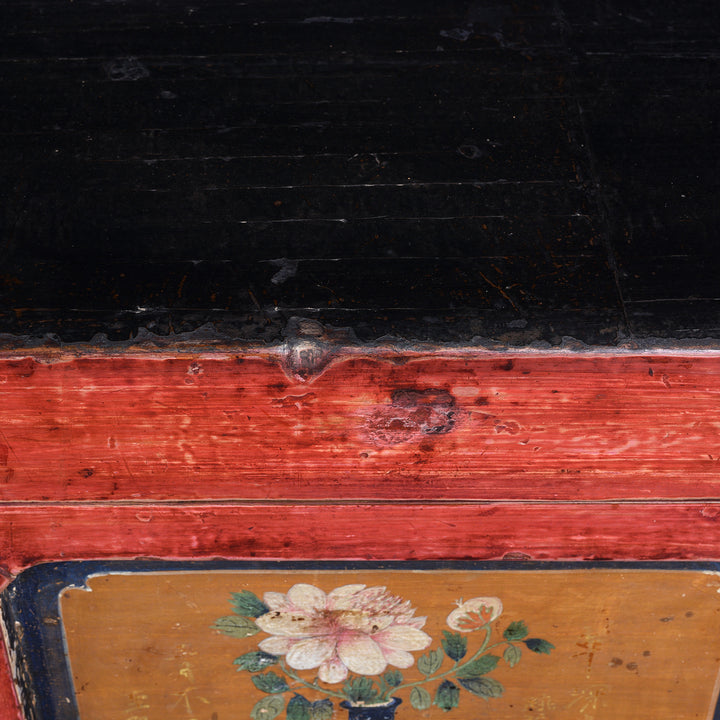 Detail From Antique Painted Sideboard From Mongolia - Early 19thC | Indigo Antiques