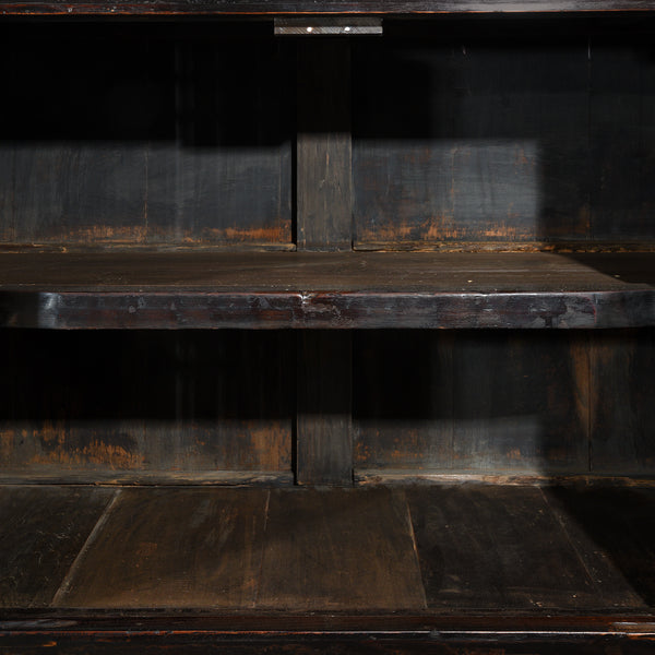 Black Lacquer Noodle Cabinet From Tianjin - 19thC