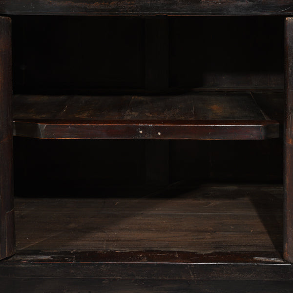 Black Lacquer Noodle Cabinet From Tianjin - 19thC