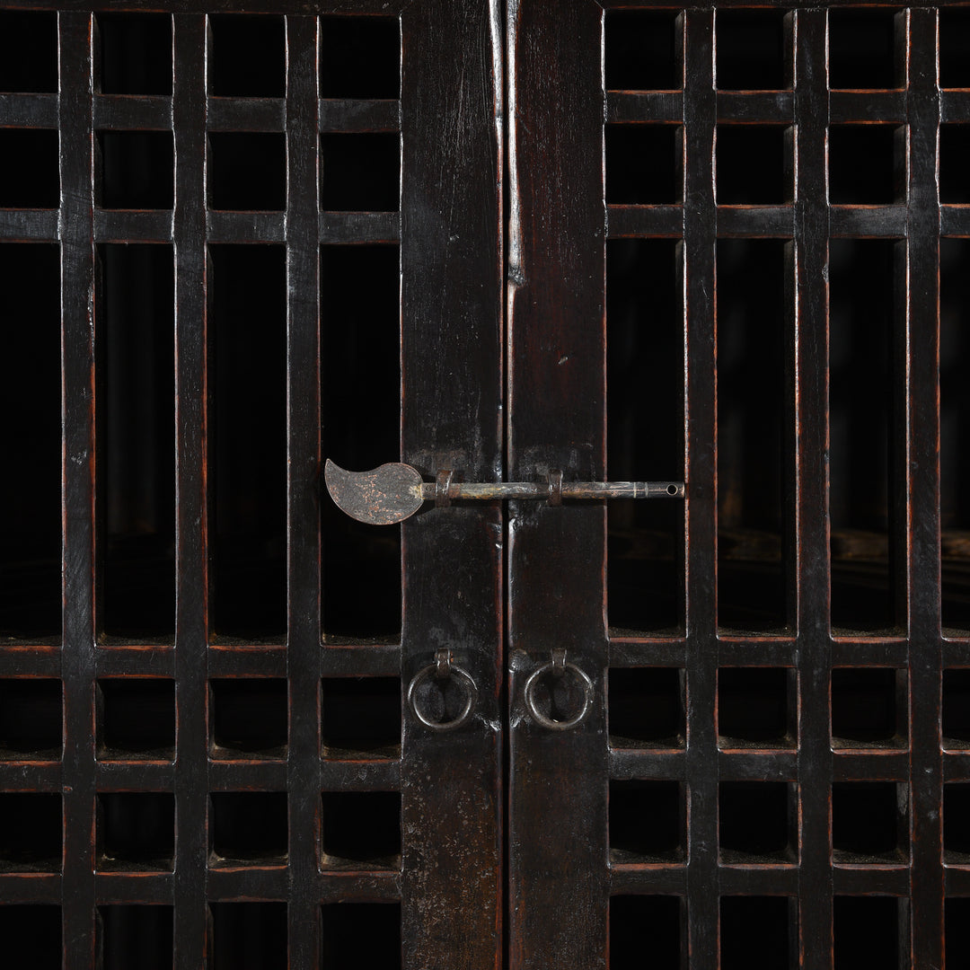 Detail From Black Lacquer Noodle Cabinet From Tianjin - 19thC | Indigo Antiques