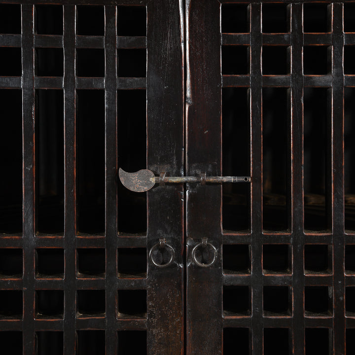 Detail From Black Lacquer Noodle Cabinet From Tianjin - 19thC | Indigo Antiques