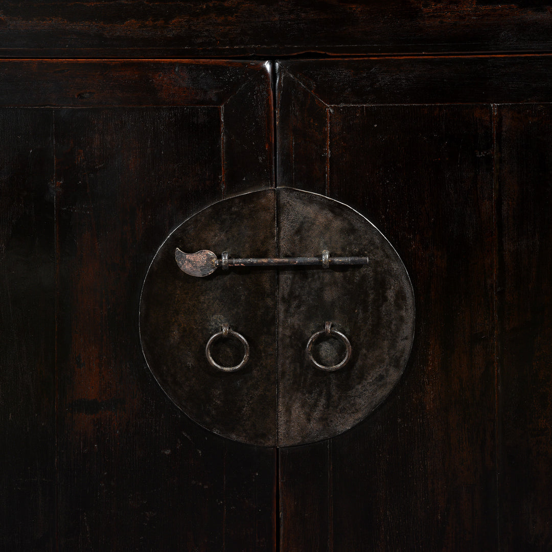 Latch Detail From Black Lacquer Noodle Cabinet From Tianjin - 19thC | Indigo Antiques