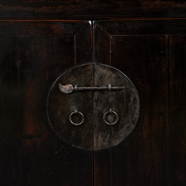 Latch Detail From Black Lacquer Noodle Cabinet From Tianjin - 19thC | Indigo Antiques