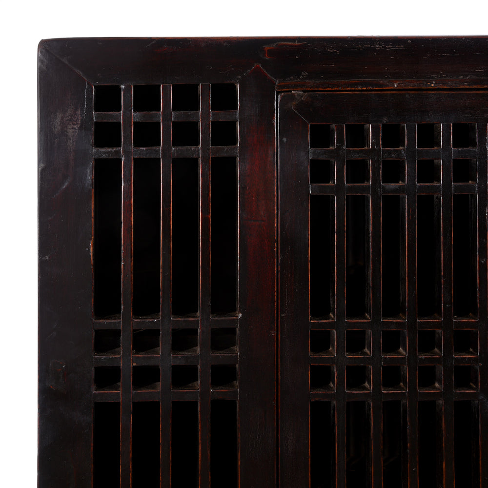 Corner Detail From Black Lacquer Noodle Cabinet From Tianjin - 19thC | Indigo Antiques