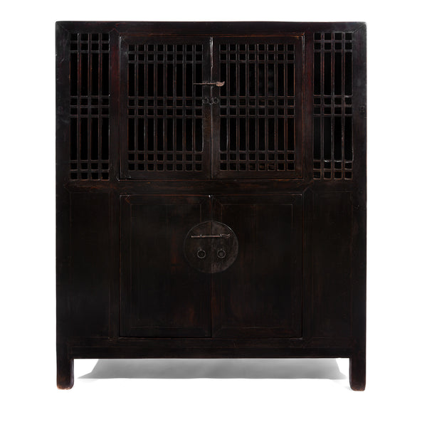 Black Lacquer Noodle Cabinet From Tianjin - 19thC