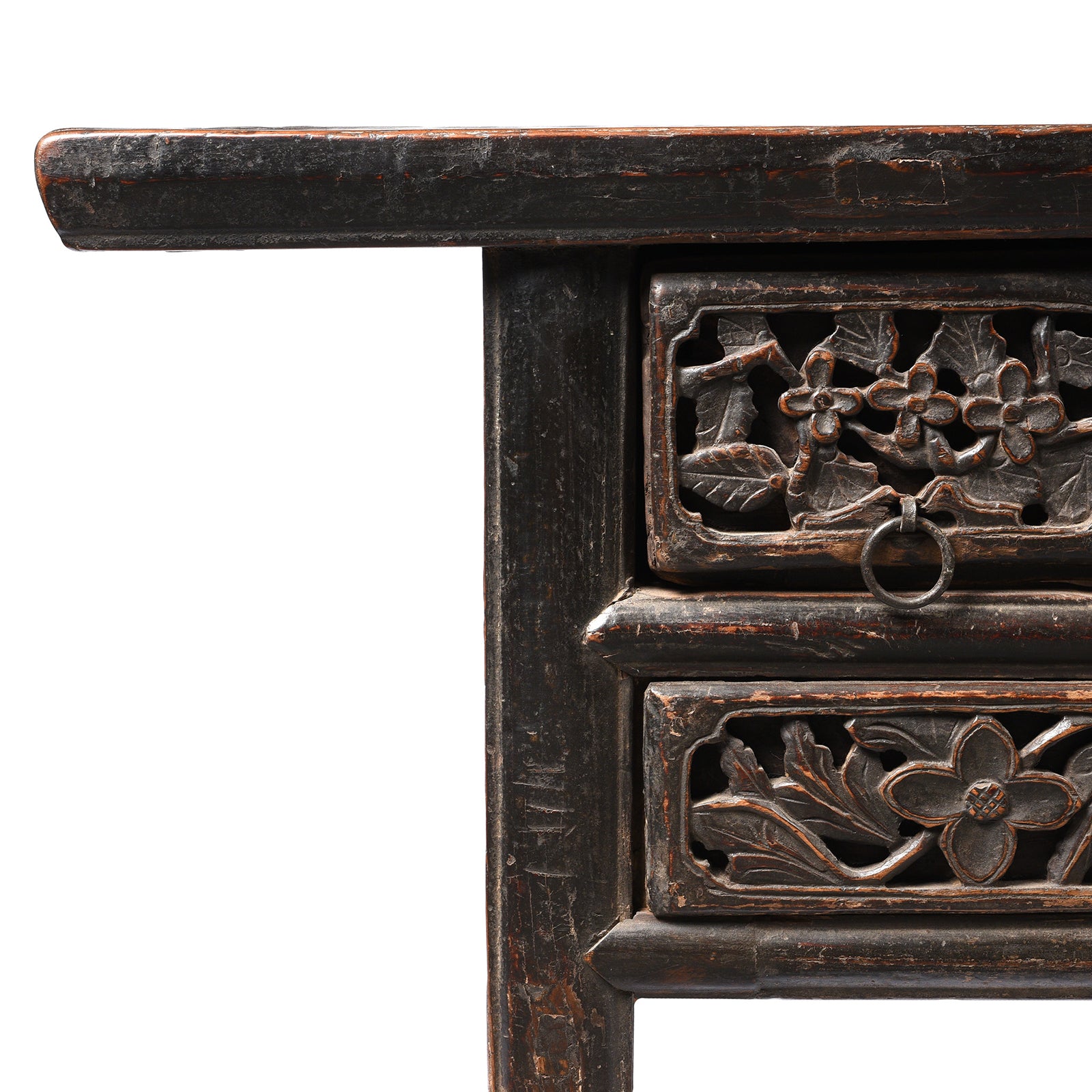 Painted Antique Elm Kang Table From Shanxi  - Late 19thC | Indigo Antiques