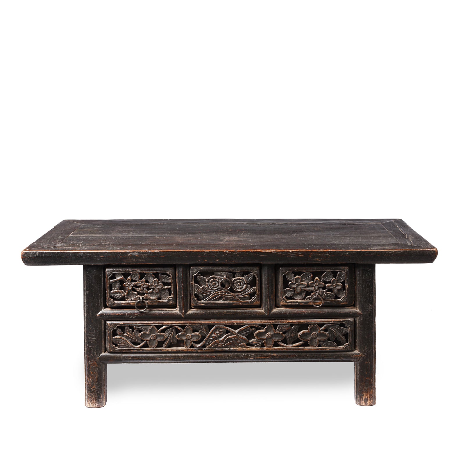 Painted Antique Elm Kang Table From Shanxi  - Late 19thC | Indigo Antiques