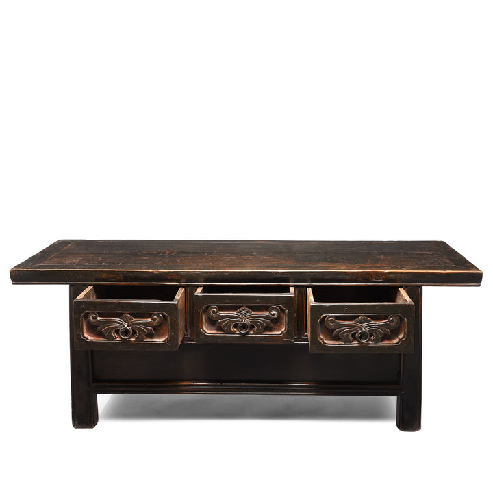 Open Drawers Painted Elm Kang Table From Shanxi  - Late 19thC | Indigo Antiques
