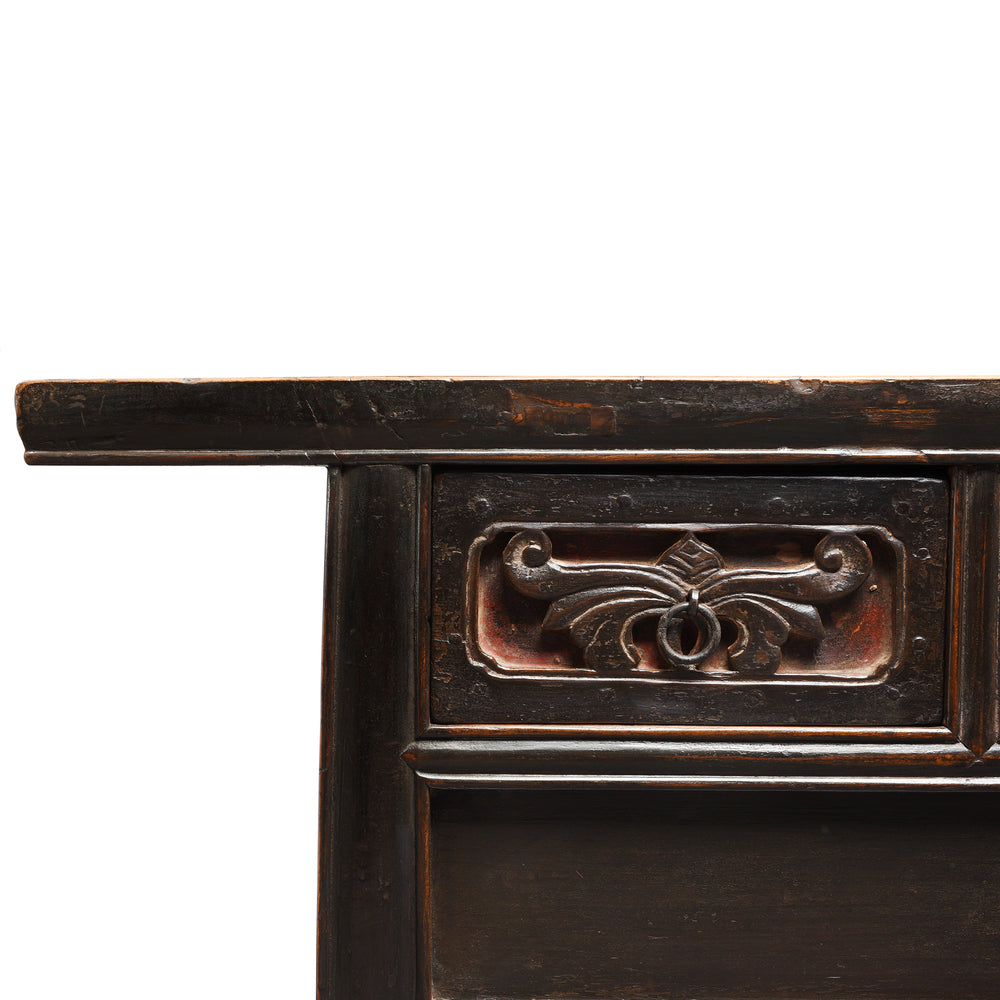 Corner View Of Painted Elm Kang Table From Shanxi  - Late 19thC | Indigo Antiques