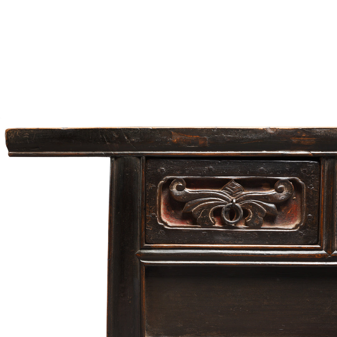 Corner View Of Painted Elm Kang Table From Shanxi  - Late 19thC | Indigo Antiques