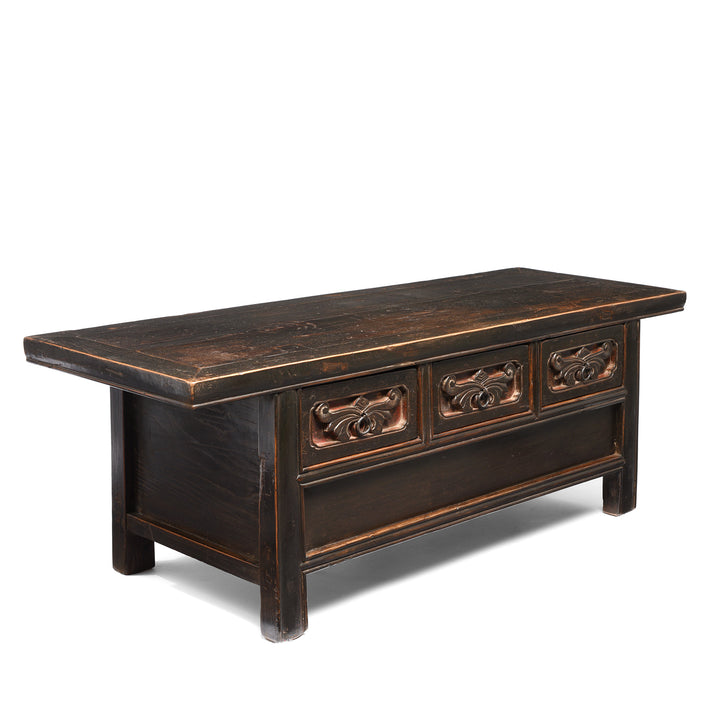 Angled View Of Painted Elm Kang Table From Shanxi  - Late 19thC | Indigo Antiques