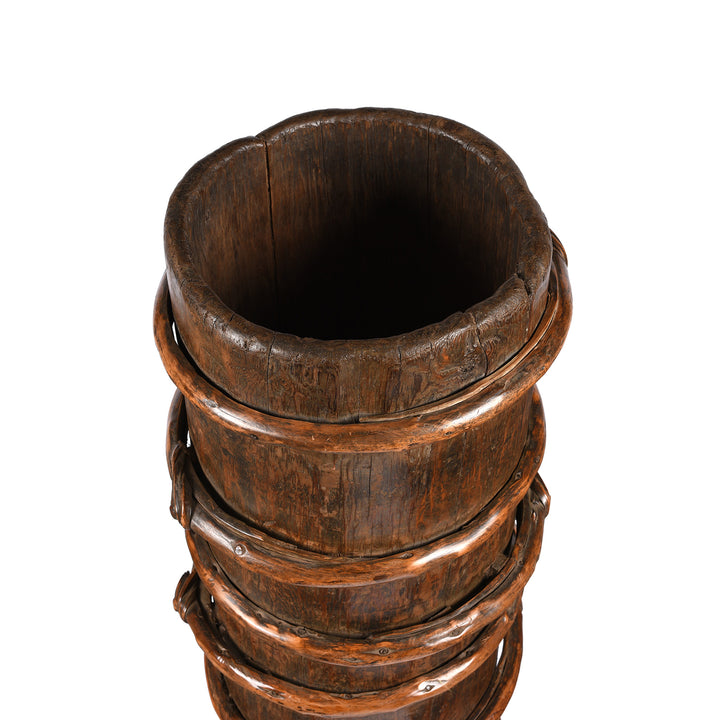 Interior Of Antique Willow & Pine Tibetan Butter Churn - 19th Century | Indigo Antiques