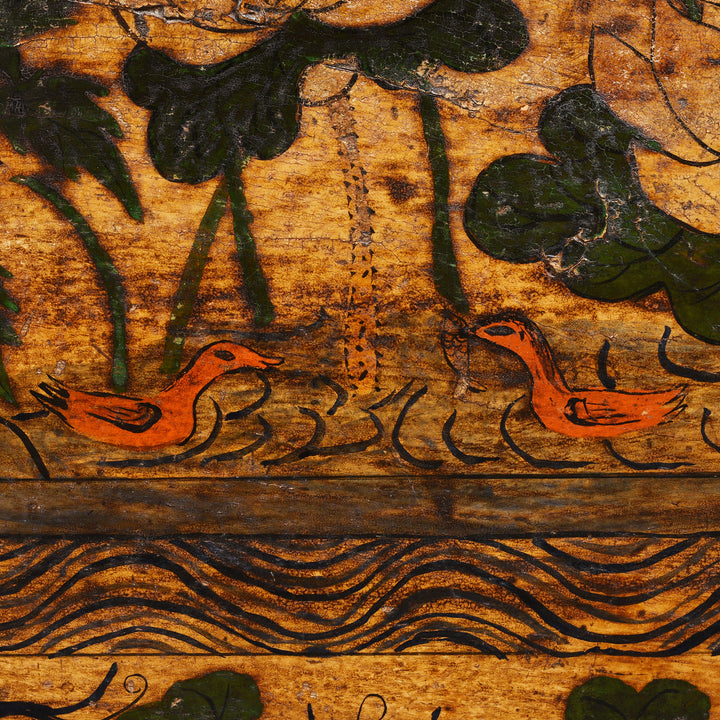 Duck Painting Detail From Painted Kang Blanket Box From Mongolia - 19thC | Indigo Antiques