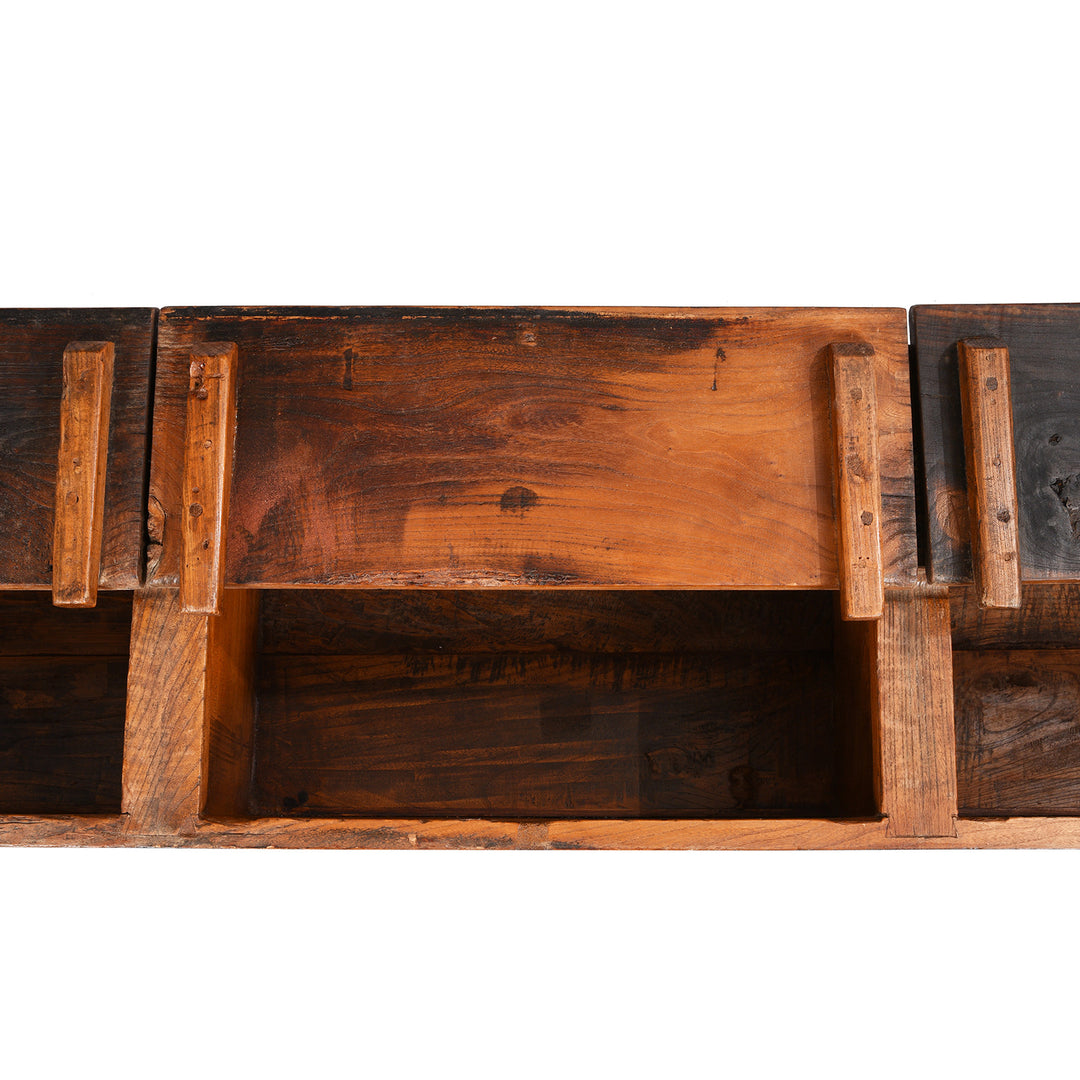 Interior Of Painted Kang Blanket Box From Mongolia - 19thC | Indigo Antiques