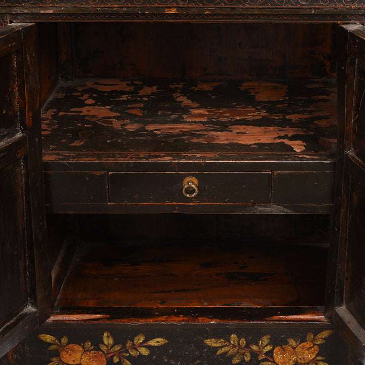 Chinese Black Lacquer Elm Sideboard - 19thC