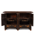 Chinese Black Lacquer Elm Sideboard - 19thC