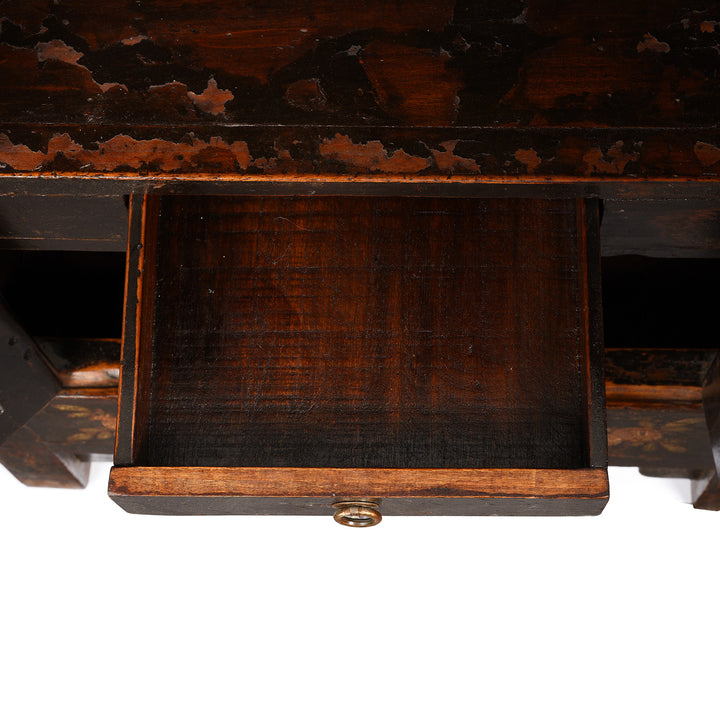 Chinese Black Lacquer Elm Sideboard - 19thC