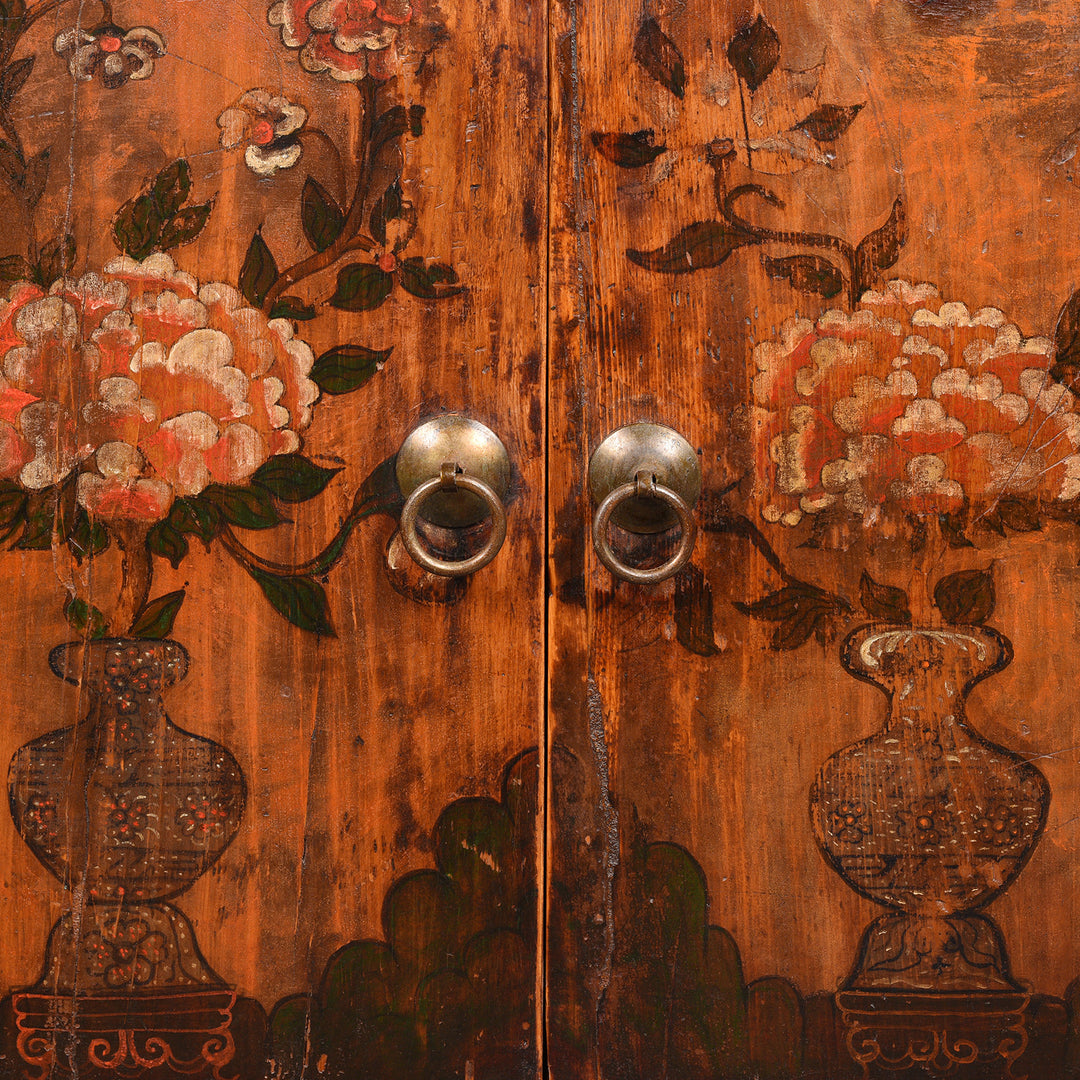 Handle Detail From Painted Mongolian Cabinet - 18thC | Indigo Antiques