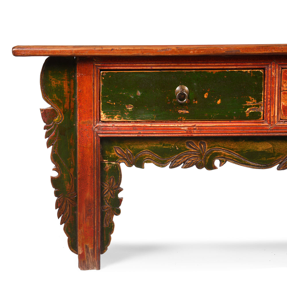 Painted Mongolian Kang Low Cabinet - Late 19thC | Indigo Antiques