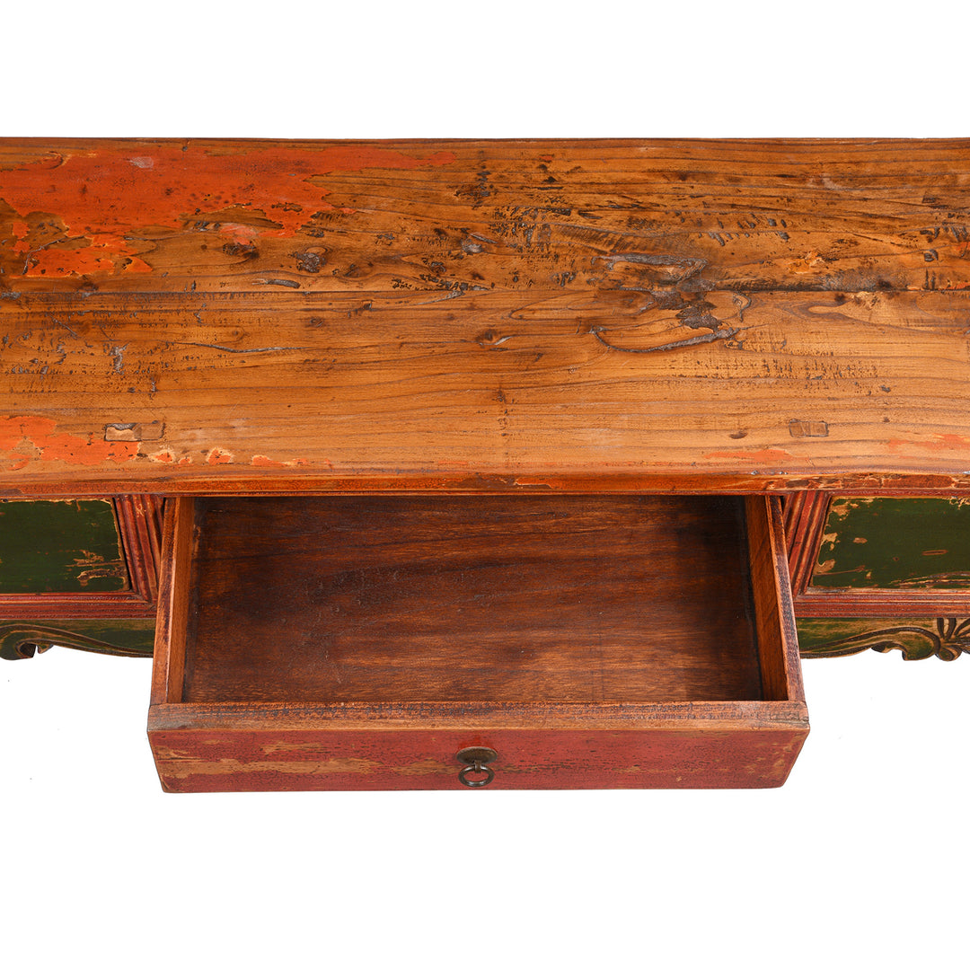 Drawer Detail of a Mongolian Kang Low Cabinet - Late 19thC | Indigo Antiques