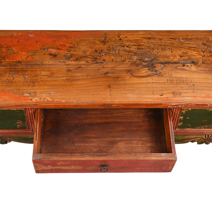 Drawer Detail of a Mongolian Kang Low Cabinet - Late 19thC | Indigo Antiques